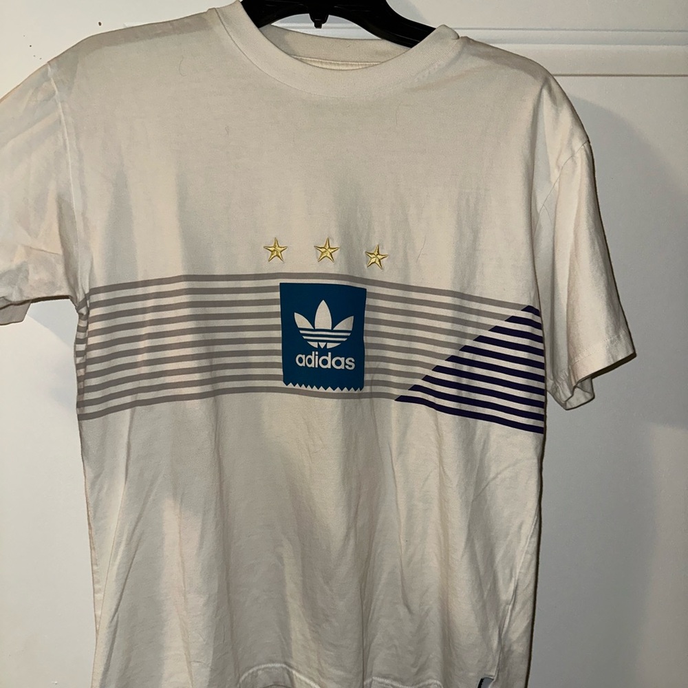 Adidas Men's White Graphic Tee